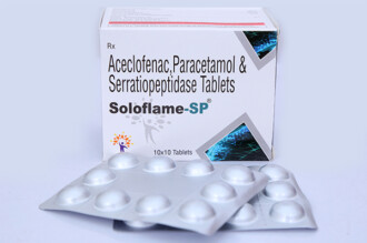 Aceclofenac 100mg+ Paracetamol 325mg +<br>Serratriopeptidase 15mg Tab